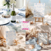 Carte D'accompagnement code QR du registre de mariage Seashell