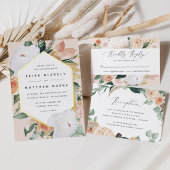 Invitation En Aluminium Boho Blooms Moderne Géométrique Mariage Floral