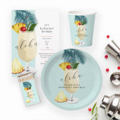 Assiettes En Carton Aloha Pina Colada Green Cocktail fête d'anniversai