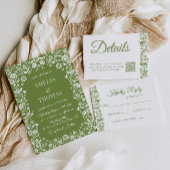 Invitation Mariage Floral Vert Citron