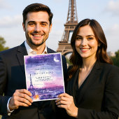 Invitation Avec TEXTE à l'arrière Amour Éternel à la Parisien