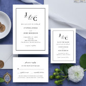 Menu de mariage à monogramme esperluette