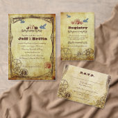 Victoriaans Steampunk Gears Hart Bruiloft Etiket (Personaliseer de collectie van deze zelfstandige maker.)