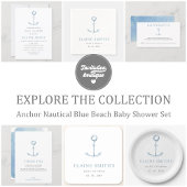Anchor Nautical Blue Beach Diaper over riffel Informatiekaartje