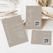 Cartons Réponse Code QR de mariage neutre moderne