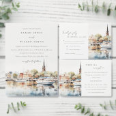 Save The Date Elégant Mariage d'aquarelle Annapolis Maryland (Personnalisez la collection de ce créateur indépendant.)