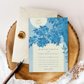 Save The Date Photo d'origine japonaise Blue Cherry Blossom