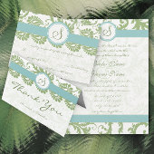 Pistachio Clover Aqua Damask Merci