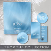 Chic Blue Gradient Logo Event Display Table Runner Wandkleed