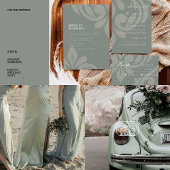 Damask Ambience Bord Olijf Elegante bruiloft Borde