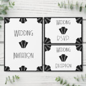 Carte De Placement Mariage Art Déco Noir Et Blanc (Personnalisez la collection de ce créateur indépendant.)