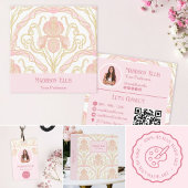 Réduction Carte de recommandation florale Art Nouveau rose