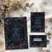 Art Nouveau Floral Halloween bruiloft Save The Date