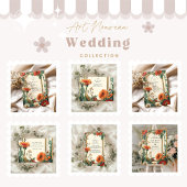 Invitation Mariage Floral Art Nouveau Orange