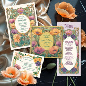 Menu Mariage Floral Art Nouveau