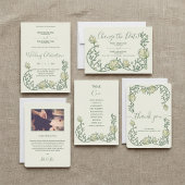 Invitation Art déco jolies fleurs Tableau Numéro de siège Tab