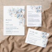 Étiquette Fleur d'or bleu |  Mariage (Personnalisez la collection de ce créateur indépendant. )