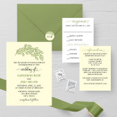 Invitation Feuille de ligne artistique Mariage