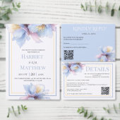 Artistic Pastel Botanical Florals Wedding Etiket (Personaliseer de collectie van deze zelfstandige maker.)
