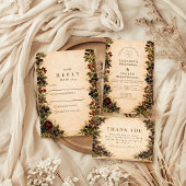 Save The Date Autumn Berry Botanical Wedding