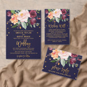 Najaars marine en Gold Save the Date Photo Aankondigingskaart (Personaliseer de collectie van deze zelfstandige maker.)