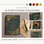 Numéro De Table Feuillage d'automne Verdure sèche Mariage de couro