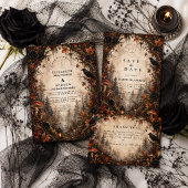 Herfst bos goth bruiloft save the date