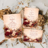 Autumn Garden Floral Wedding Kaart