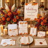 Save The Date Mariage Élégant aux Feuilles d'Érable d'Automne