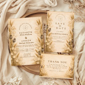 Invitation Autumn Wheat Botanical Wedding