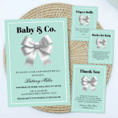 Baby en Co Baby shower Dank u Informatiekaartje