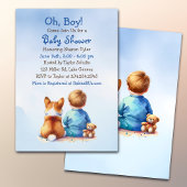 Serviette En Papier Baby Boy et son Baby shower Corgi Puppy