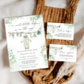 Poster Vêtements pour bébés Boho Sage Baby shower vert Fa