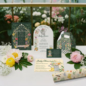 Invitations En Acrylique Baby in Bloom Arch Bold Jardin Floral Baby shower