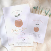 Invitation Cadeau de Naissance Bébé en Fleur Pot de Fleur Coe