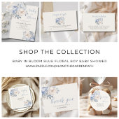 Bébé Floral Bleu En Fleur Douche Cachet Panneau