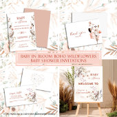 Carte De Remerciements Bébé Fleur sauvage Boho en fleur