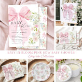 Baby in Bloom Book Request Pink Bow Baby shower Informatiekaartje