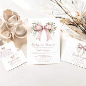 Invitation Bébé En Fleur Baby shower Bow Rose