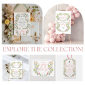 Baby in Bloom Pink Bow Bloemen Meisje Baby shower Bedankkaart