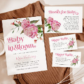 Carte De Remerciements Baby shower Fille Rose Aquarelle