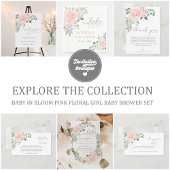 Serviette En Papier Sage Baby en Fleur Rose Floral Baby shower fille