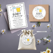 Serviette En Papier Bébé Brûle Bouteille Bière Baby shower en verre