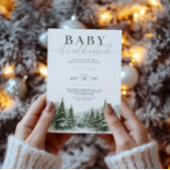 Winter Pine Diaper Raffle Baby Shower Card Informatiekaartje