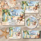 Serviette En Papier Bébé À Bord Surfboard Teddy Bear Baby shower