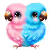 Papier Cadeau Jumeaux de perroquets pour bébés