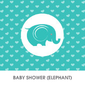 Baby shower Gable Box met Elephant - Baby Boy Bedankdoosjes