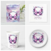 Paarse Vlinder Baby shower Dank u Bedankdoosjes