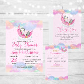 T-shirt Maman à être mignonne bébé Penguin rose