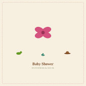 Tenture Invitation Classique de Baby Shower avec Monogramm